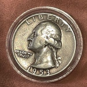 1953-D Washington Silver 25c Quarter circulated and rare